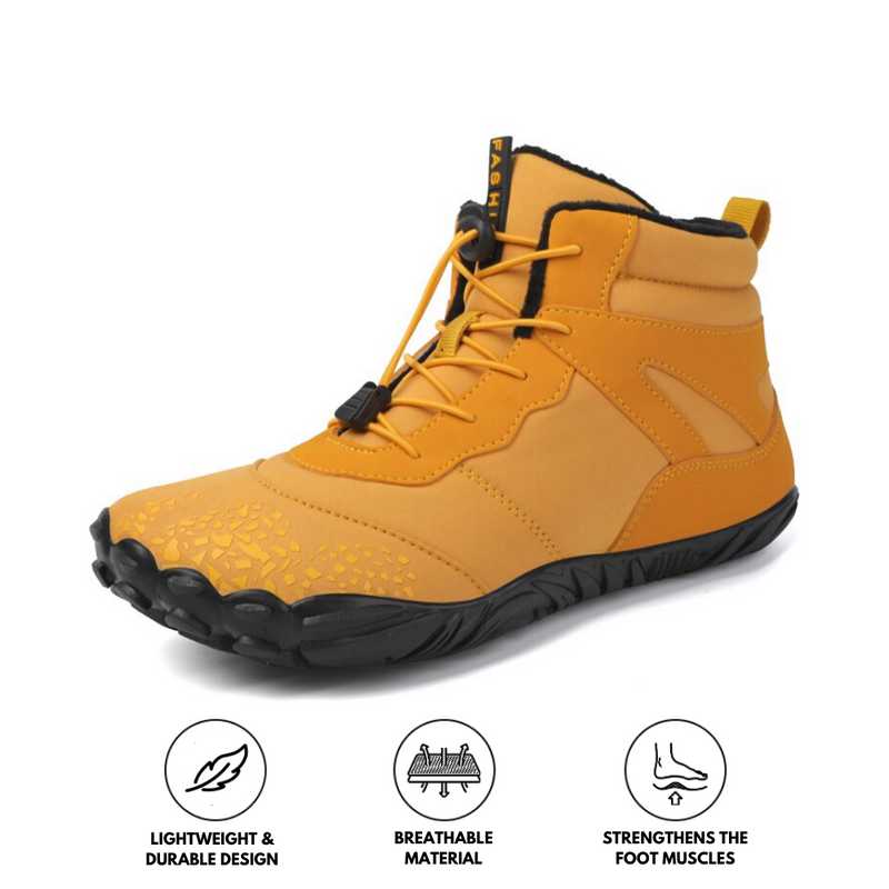 Yellow Leather Five Finger Shoes Non-slip Toe Shoes For Men